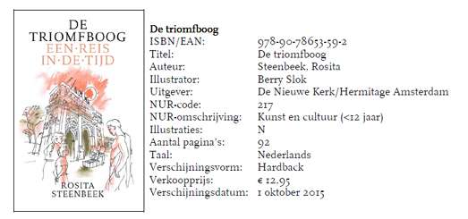 150922 Rosita Steenbeek publiceert eerste kinderboek: De triomfboog