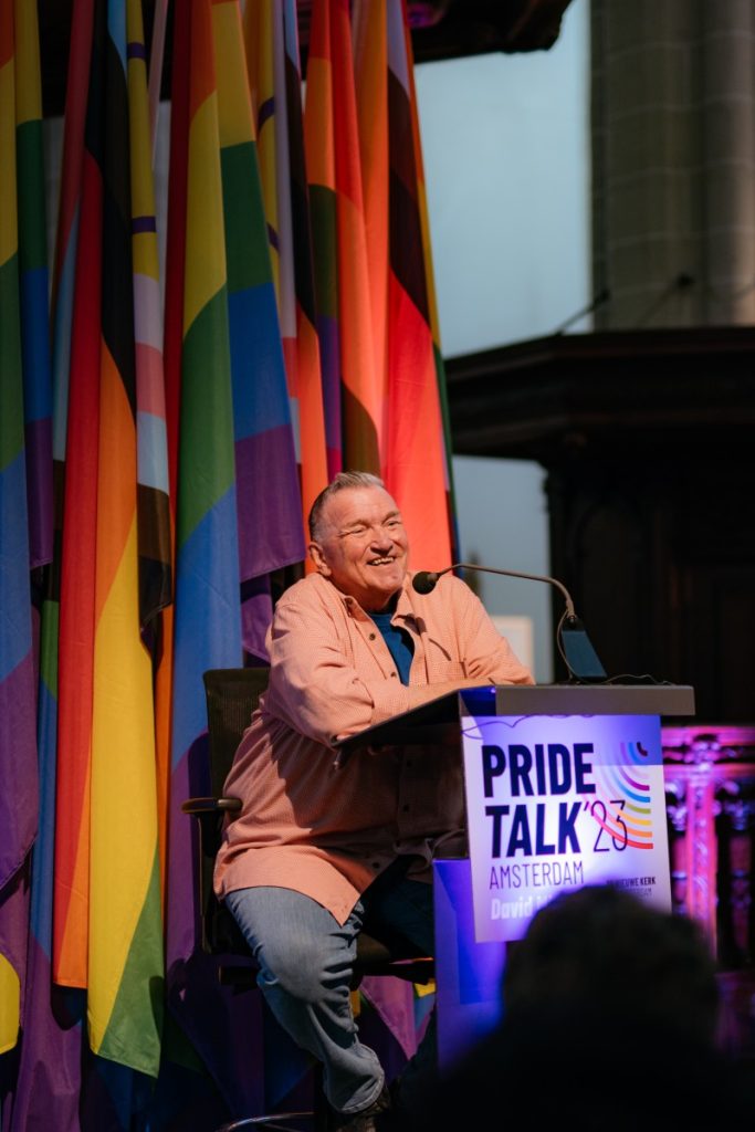 David Mixner during Pride Talk 2023 in De Nieuwe Kerk Amsterdam. 